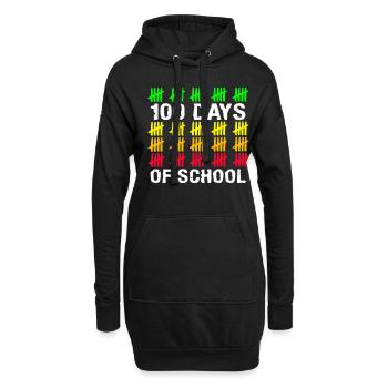 Stick Student 100. Tag 100 Tage Schule - Hoodie-Kleid - Schwarz - Vorne