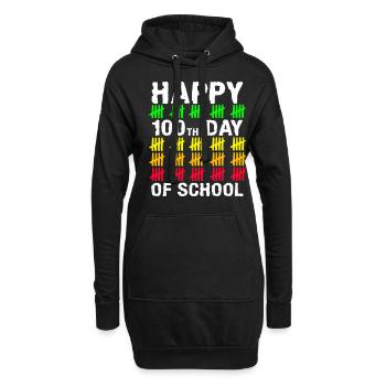 Stick Student 100. Tag Glückliche 100 Tage Schule - Hoodie-Kleid - Schwarz - Vorne