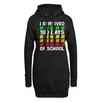 Stick Student 100. Tag Überleben Sie 100 Tage Schule - Hoodie-Kleid - Schwarz - Vorne