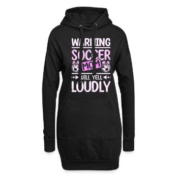 Warning soccer mom will yell loudly - Hoodie-Kleid - Schwarz - Vorne