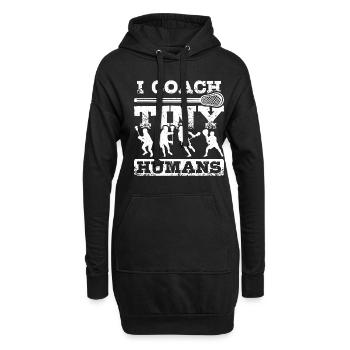 J’entraîne de minuscules humas Entraîneur de crosse - Sweat-shirt à capuche long Femme - noir - Devant