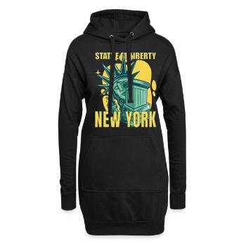 New York City Liberty Statue Manhattan USA - Hoodie-Kleid - Schwarz - Vorne
