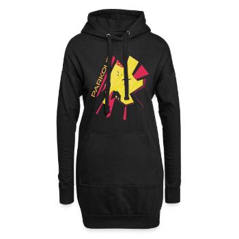 Centre-ville Parkour City Freestyle Jumping Running - Sweat-shirt à capuche long Femme - noir - Devant