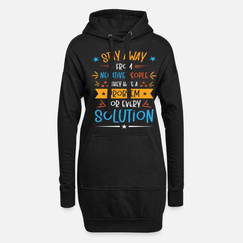 Solution Critical Thinkers Positive Motivation - Hoodie-Kleid - Schwarz