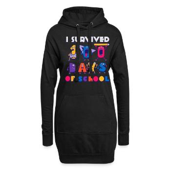 Monster 100th Day überlebte 100 Tage Schule - Hoodie-Kleid - Schwarz - Vorne