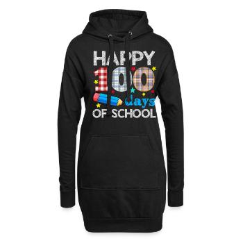 Plaid Student Happy 100th Day 100 Days Of School - Hoodie-Kleid - Schwarz - Vorne