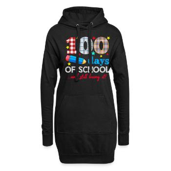Plaid 100e jour toujours aimant 100 jours d’école - Sweat-shirt à capuche long Femme - noir - Devant