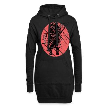 Samurai Krieger Ninja Japanische Kunst Japan Katan - Hoodie-Kleid - Schwarz - Vorne