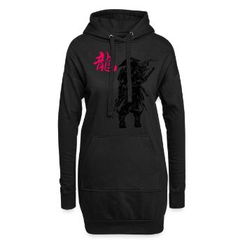 Japanische Kunst Samurai Ninja Japanischer Krieger - Hoodie-Kleid - Schwarz - Vorne
