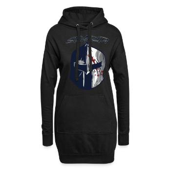 Armée Spartiate Grèce Antique Casque Sparte Gla - Sweat-shirt à capuche long Femme - noir - Devant