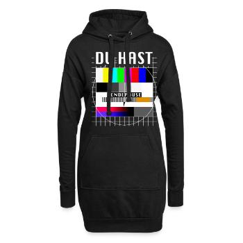 Du Hast Sendepause Testbild 90er Party 80er Jahre - Hoodie-Kleid - Schwarz - Vorne