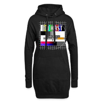 Du Hast Sendepause Testbild 90er Party 80er Jahre - Hoodie-Kleid - Schwarz - Vorne