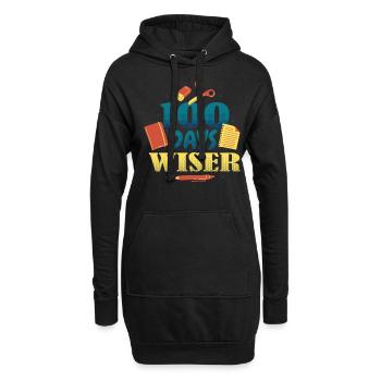 Bücher Stift 100. Tag weiser 100 Tage Schule - Hoodie-Kleid - Schwarz - Vorne