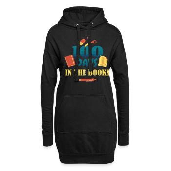 Bücher Stift 100. Tag in Büchern 100 Tage Schule - Hoodie-Kleid - Schwarz - Vorne