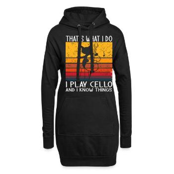 C’est ce que je fais Je joue du violoncelle et je sais des choses - Sweat-shirt à capuche long Femme - noir - Devant