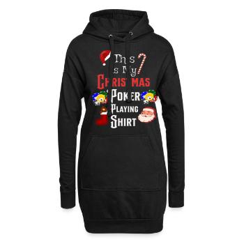 C'est ma chemise de jeu de poker de Noël drôle - Sweat-shirt à capuche long Femme - noir - Devant