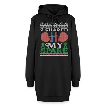 Donneur de rein J’ai partagé mon Noël moche de rechange - Sweat-shirt à capuche long Femme - noir - Devant