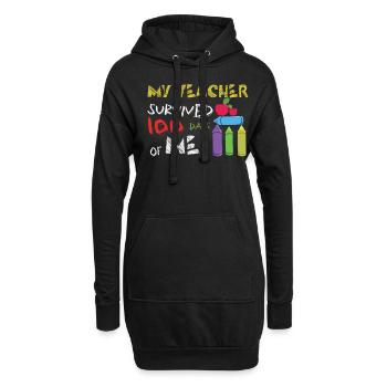 Un enseignant heureux du 100e jour survit à 100 jours d’école - Sweat-shirt à capuche long Femme - noir - Devant