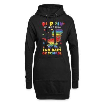 100th Day Pop Fidget Dinosaurier 100 Tage Schule - Hoodie-Kleid - Schwarz - Vorne