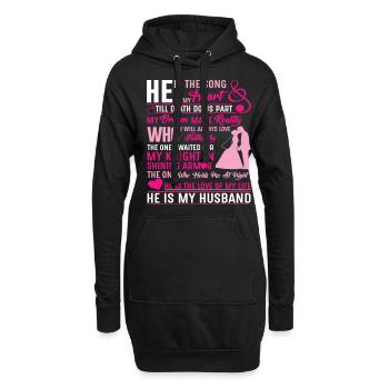 Mon mari Il est la chanson de mon cœur - Sweat-shirt à capuche long Femme - noir - Devant