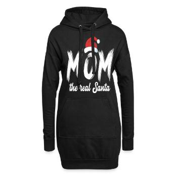 Noël Maman le vrai Père Noël - Sweat-shirt à capuche long Femme - noir - Devant