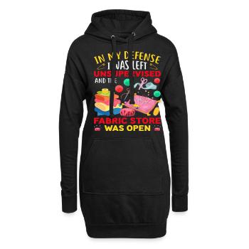 Funny Quilting Gift - Hoodie-Kleid - Schwarz - Vorne