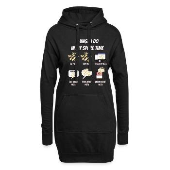Pasta Nudeln Italien Geschenk - Hoodie-Kleid - Schwarz - Vorne