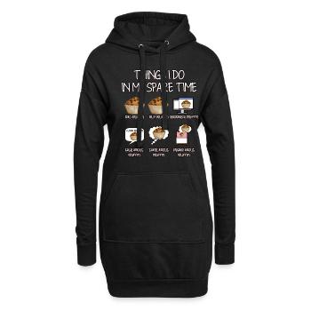 Dinge, die ich in meiner Freizeit mache Muffin - Hoodie-Kleid - Schwarz - Vorne