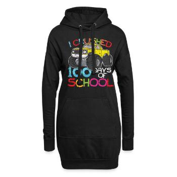 100. Tag Crushed Truck Glückliche 100 Tage Schule - Hoodie-Kleid - Schwarz - Vorne