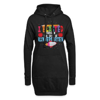 Navire du 100e jour dynamité Heureux 100 jours d’école - Sweat-shirt à capuche long Femme - noir - Devant