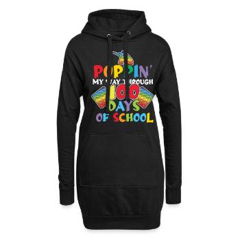 Kind 100th Day Pop Fidget Happy 100 Tage Schule - Hoodie-Kleid - Schwarz - Vorne