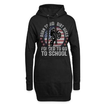 Born To Ride Dirt Bikes forcé d’aller à l’école - Sweat-shirt à capuche long Femme - noir - Devant