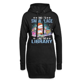 There's Snow Place Like The Library Christmas - Hoodie-Kleid - Schwarz - Vorne