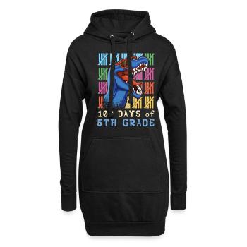 Brüllen 5. Klasse 100. Dinosaurier 100 Tage Schule - Hoodie-Kleid - Schwarz - Vorne