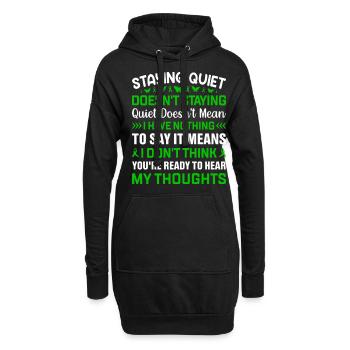 RESTER SILENCIEUX NE VEUT PAS DIRE QUE JE N’AI RIEN À DIRE - Sweat-shirt à capuche long Femme - noir - Devant