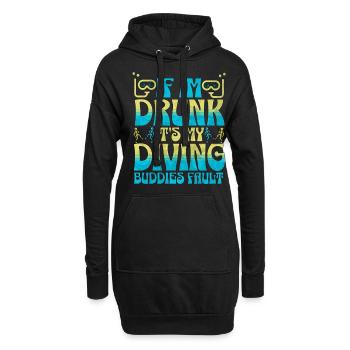 Si je suis ivre, c’est la faute de mes copains plongeurs - Sweat-shirt à capuche long Femme - noir - Devant