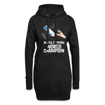 Water Bottle Flipping Flaschendrehen - Hoodie-Kleid - Schwarz - Vorne