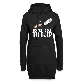 Water Bottle Flipping Flaschendrehen - Hoodie-Kleid - Schwarz - Vorne