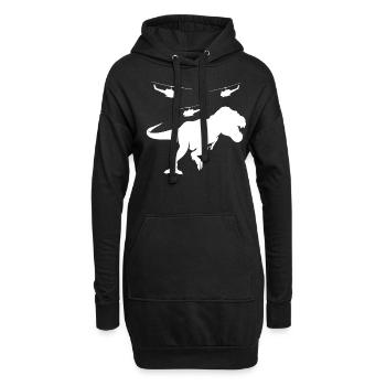 Hélicoptère T-Rex - Sweat-shirt à capuche long Femme - noir - Devant