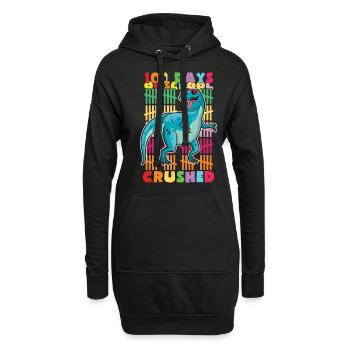 100 jours de dinosaure écrasé 100e jour d’école - Sweat-shirt à capuche long Femme - noir - Devant