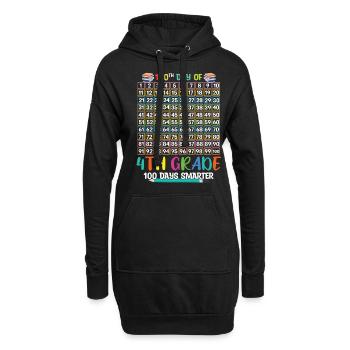 Plus intelligent 100e jour de 4e année 100 jour d’école - Sweat-shirt à capuche long Femme - noir - Devant