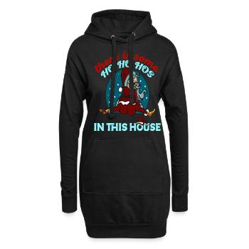 Il y a des Ho Ho Ho Hos dans cette maison Danse du Père Noël - Sweat-shirt à capuche long Femme - noir - Devant