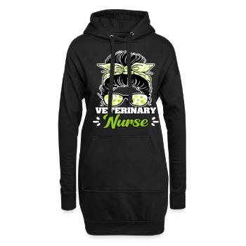 Veterinary Nurse Messy Bun - Hoodie-Kleid - Schwarz - Vorne