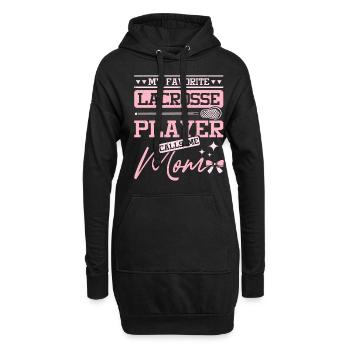My favorite lacrosse player calls me mom - Hoodie-Kleid - Schwarz - Vorne
