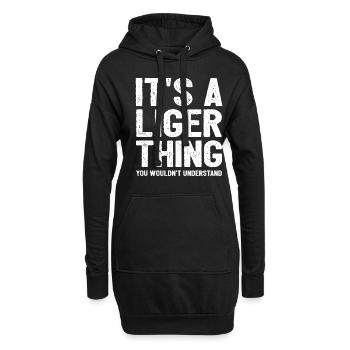 Liger Lustiges Geschenk - Hoodie-Kleid - Schwarz - Vorne