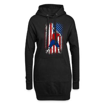 Usa american flag patriotic baseball 4th of july - Hoodie-Kleid - Schwarz - Vorne