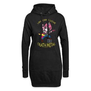 Rainbow Unicorn Love Metal Music Heavy Rock - Sweat-shirt à capuche long Femme - noir - Devant