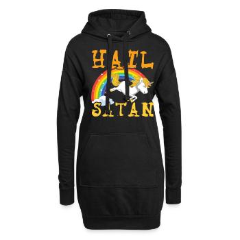 Hail Satan Licorne Arc-en-ciel Metal Musique Amateur de Rock - Sweat-shirt à capuche long Femme - noir - Devant