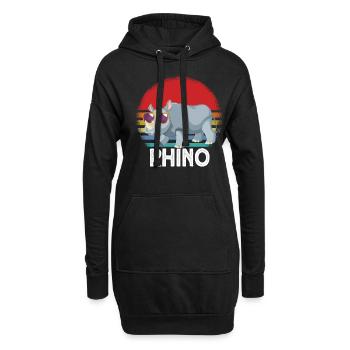 Nashorn Sonnenbrille - Hoodie-Kleid - Schwarz - Vorne