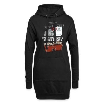 Bongo Drums Trommel - Hoodie-Kleid - Schwarz - Vorne